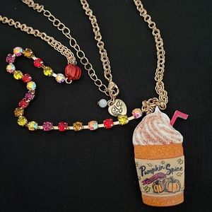 Betsey Johnson Pumpkin Spice Necklace NWOT